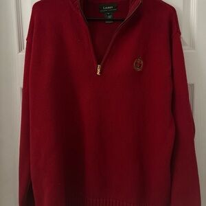 Lauren Ralph Lauren Sweater Men’s Size XL Pullover 1/4 Zip Cable Knit Crest